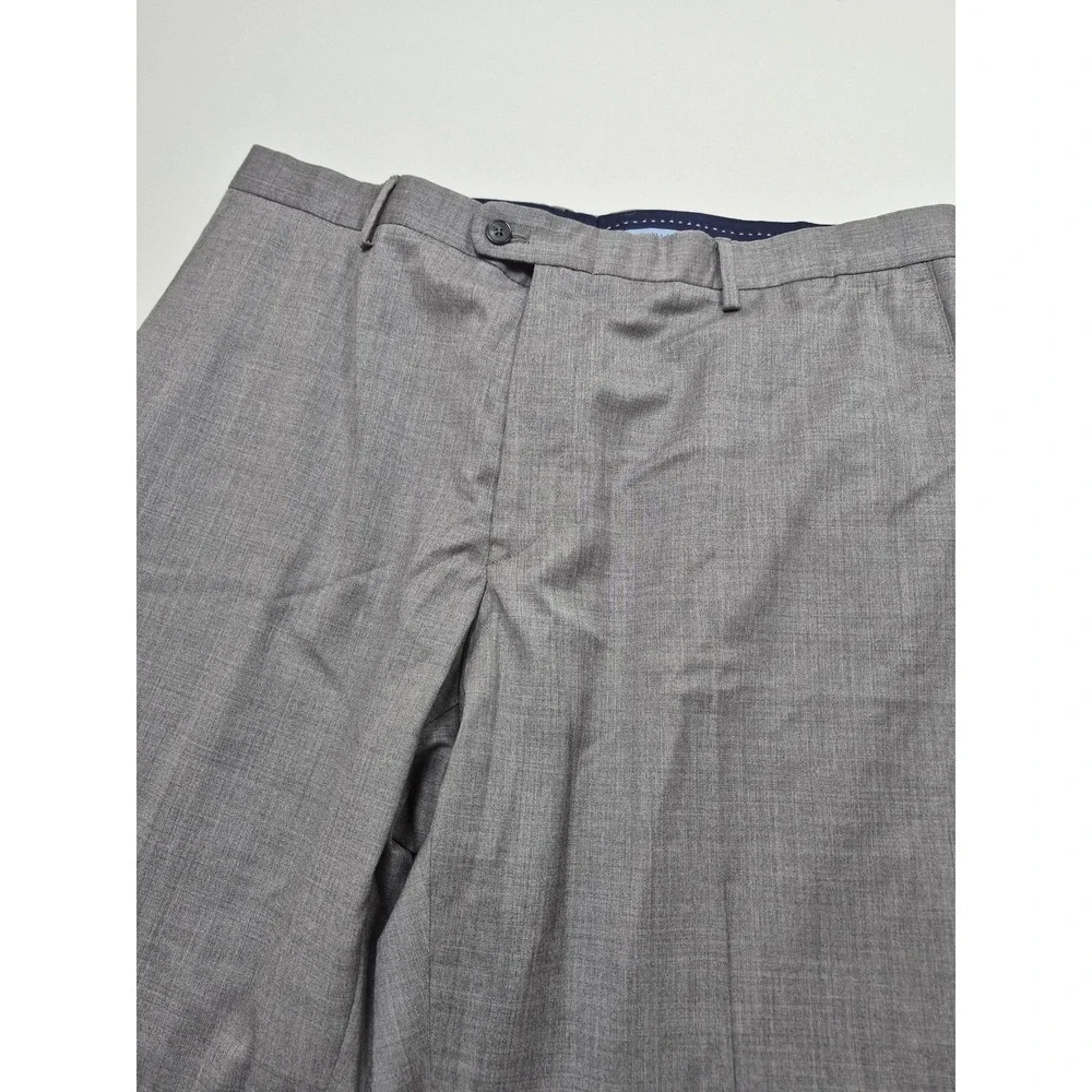 Peter Millar Dress Pants Mens 38x31 Gray Virgin Wool Stretch Flat Front FLAW
